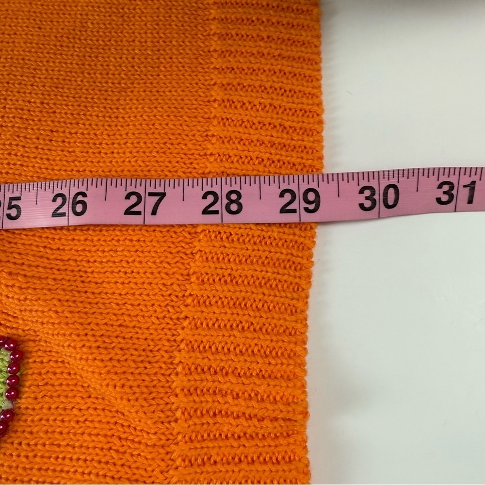 Vintage IB Diffusion Sport Sweater Womens Medium Blue Orange Sea Life Beaded 90s - Picture 11 of 11